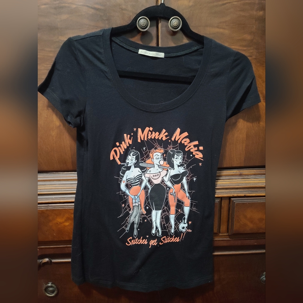 Pink Mink Mafia Pin Up Tee SM